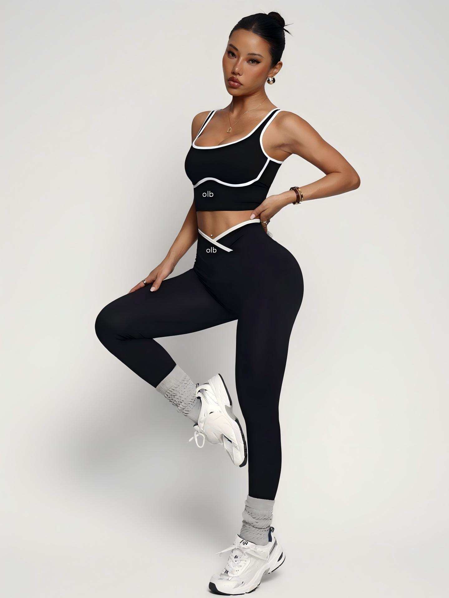 Sports Bra Racerback - 2 parçalı yeni spor sütyeni, atlet